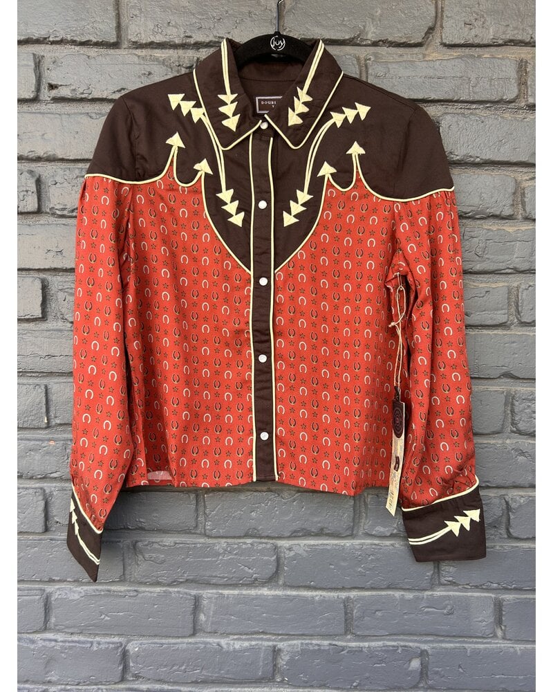 DOUBLE D RANCHWEAR HARD LUCK TOP RED