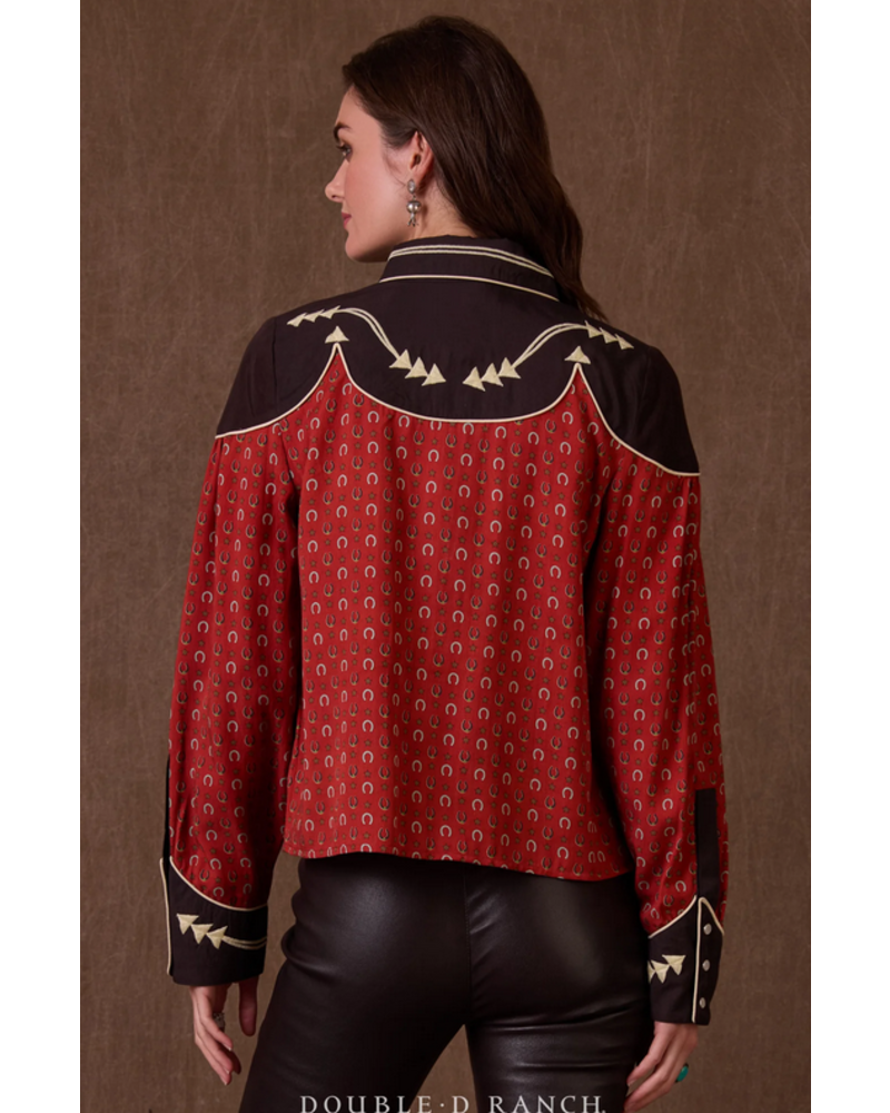 DOUBLE D RANCHWEAR HARD LUCK TOP RED