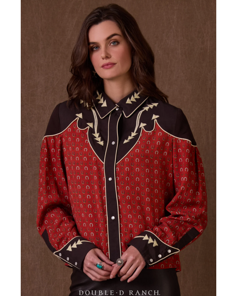 DOUBLE D RANCHWEAR HARD LUCK TOP RED