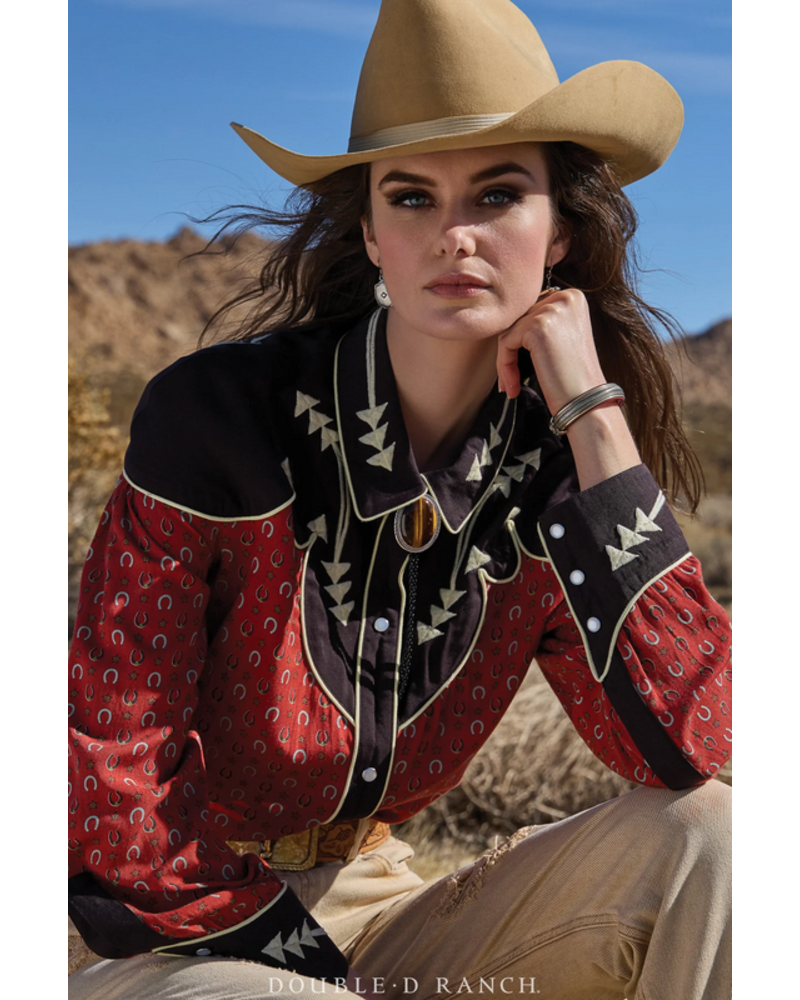 DOUBLE D RANCHWEAR HARD LUCK TOP RED