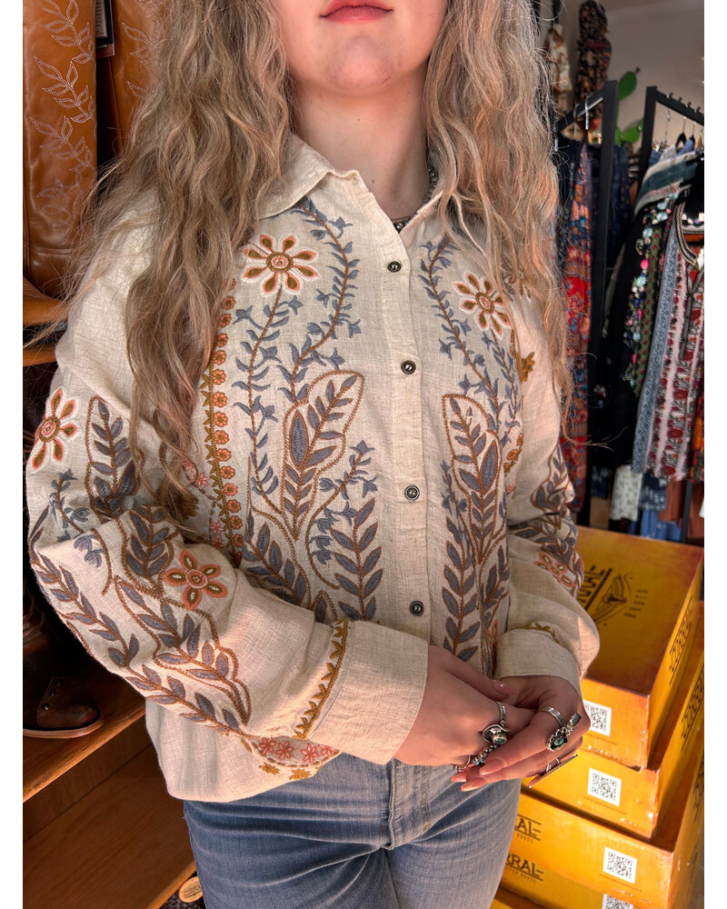 EMBROIDERED LINEN SHIRT