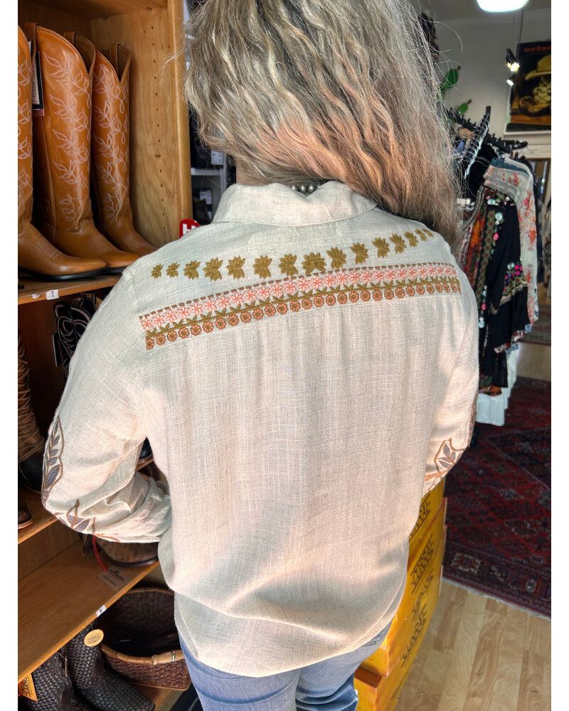 EMBROIDERED LINEN SHIRT