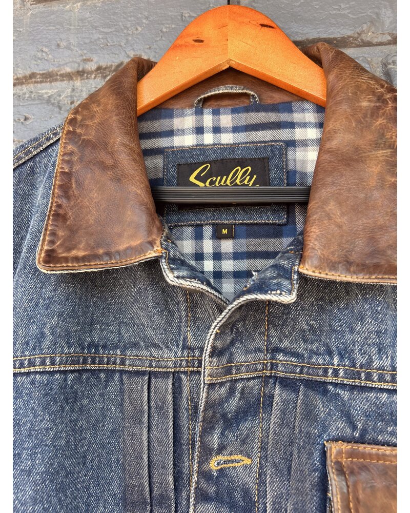 SCULLY DENIM JACKET W LEATHER