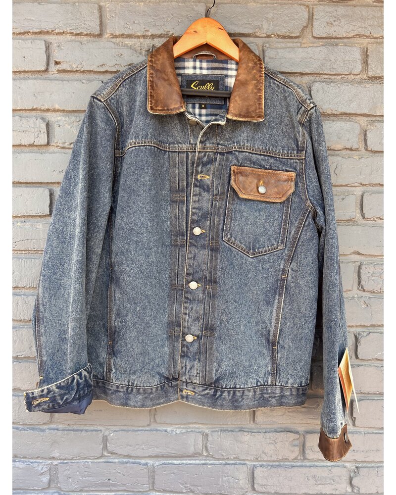 SCULLY DENIM JACKET W LEATHER