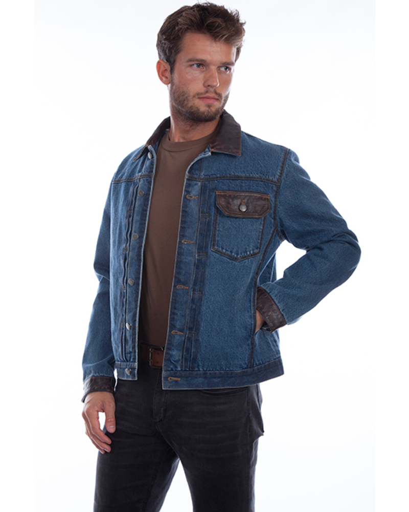 SCULLY DENIM JACKET W LEATHER