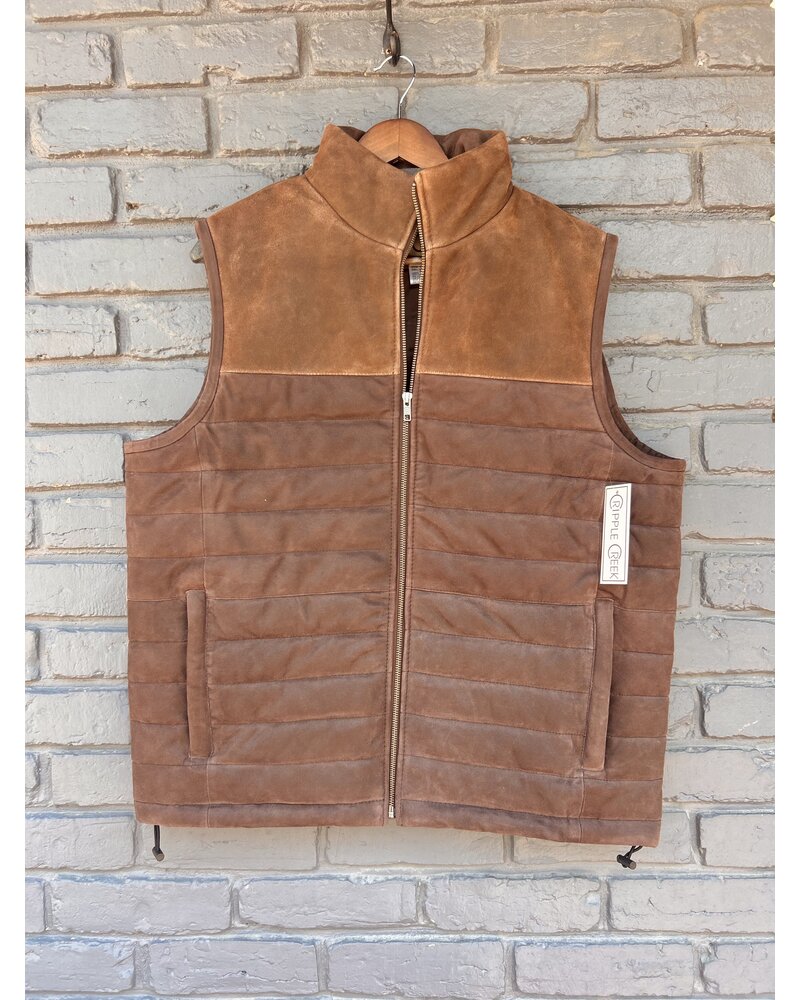 CRIPPLE CREEK LEATHER PUFFER VEST