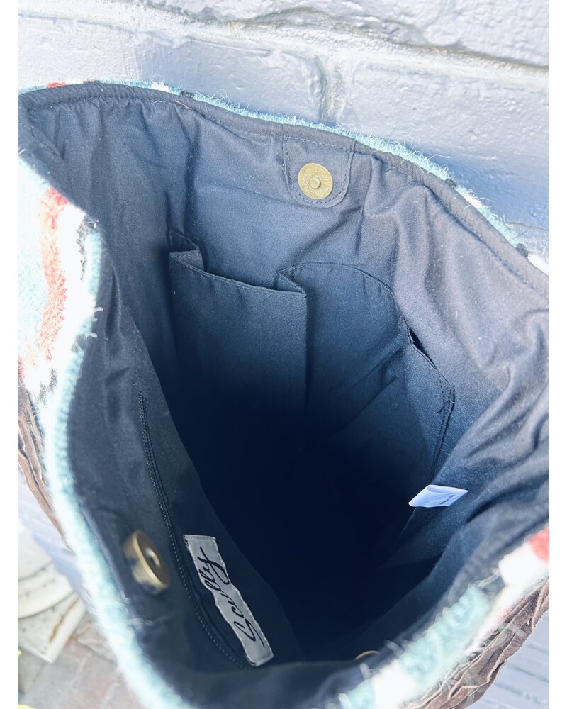 SCULLY TURQUOISE FRINGE TOTE