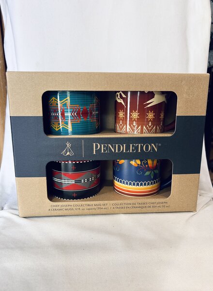 PENDLETON AMERICAN INDIAN COLLEGE FUND MUGS, SET OF 4