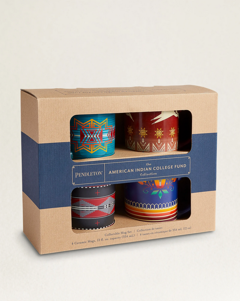 PENDLETON AMERICAN INDIAN COLLEGE FUND MUGS, SET OF 4