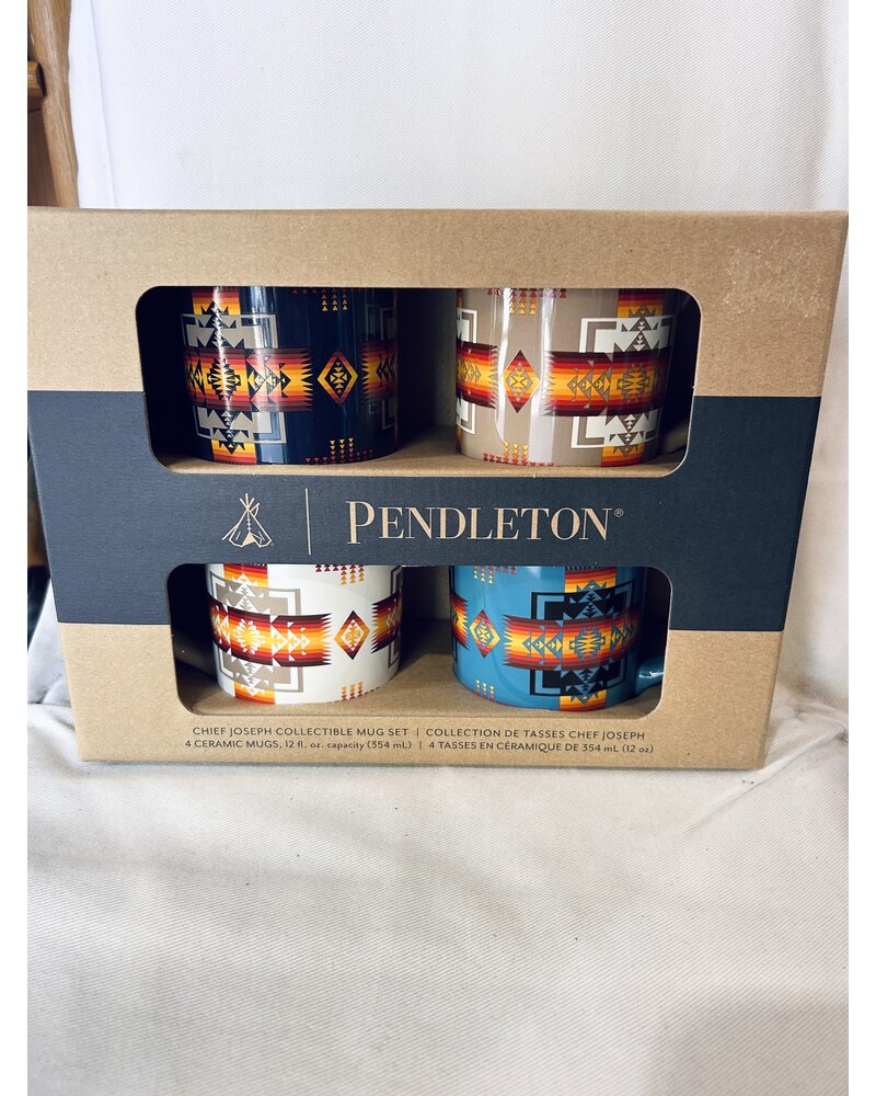 PENDLETON CHEIF JOSEPH MUGS, SET OF 4