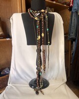 AMY KAPLAN TURQUOISE AND BONE BEADED LARIAT
