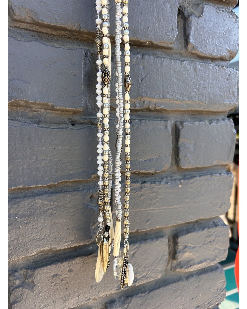 AMY KAPLAN WHITE/ SILVER BEADED LARIAT