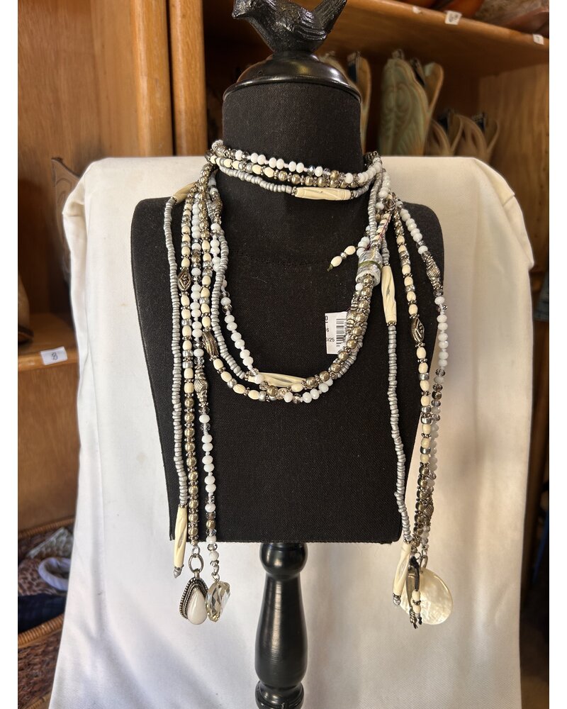 AMY KAPLAN WHITE/ SILVER BEADED LARIAT