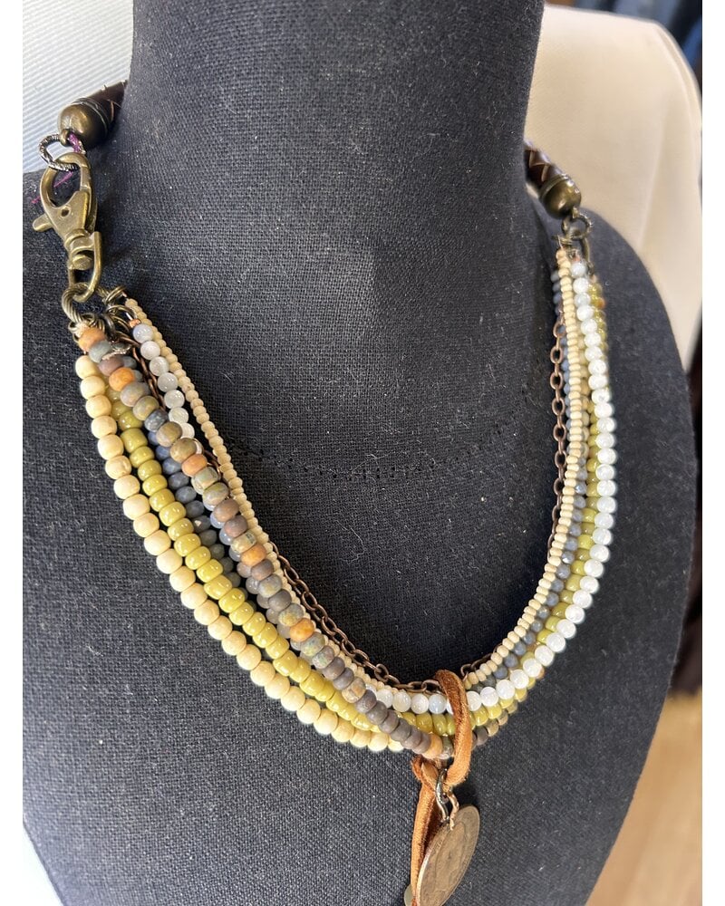 AMY KAPLAN SEVEN STRAND COIN NECKLACE