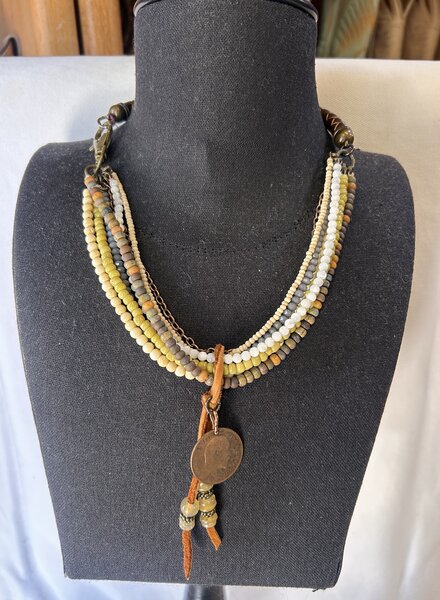 AMY KAPLAN SEVEN STRAND COIN NECKLACE