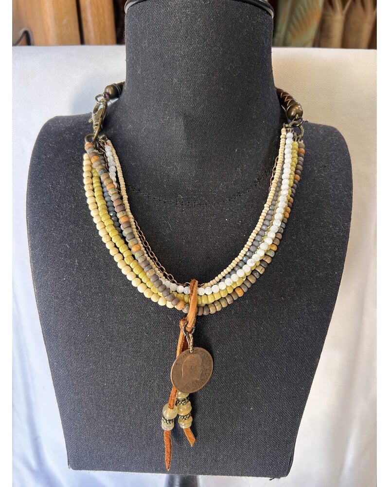 AMY KAPLAN SEVEN STRAND COIN NECKLACE