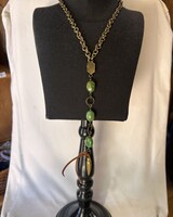AMY KAPLAN TURQUOISE/BRASS NECKLACE