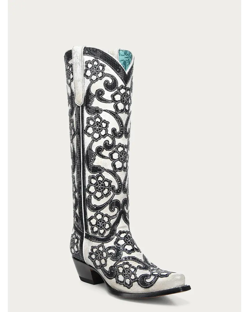 SEQUIN BLACK AND WHITE TALL TOP