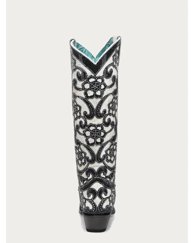 SEQUIN BLACK AND WHITE TALL TOP