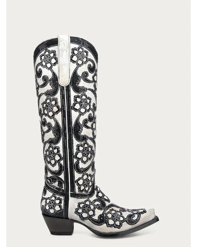 SEQUIN BLACK AND WHITE TALL TOP