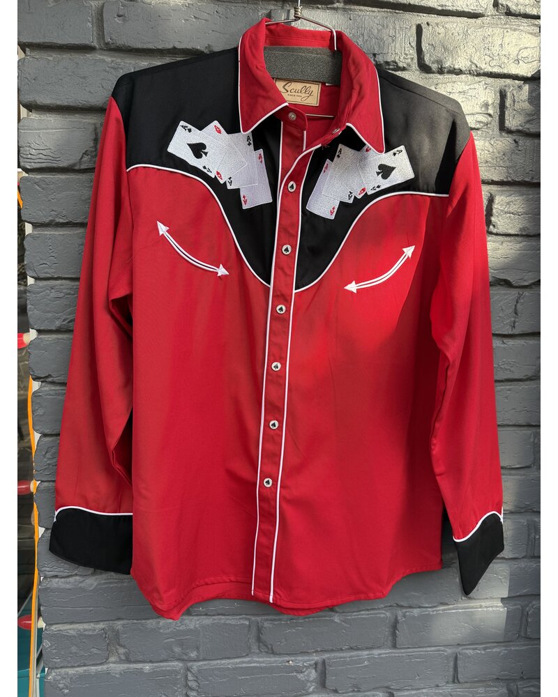 SCULLY SCULLY  4 ACES EMBROIDERED SNAP FRONT SHIRT