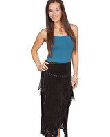 SCULLY SCULLY BLACK FRINGE SKIRT