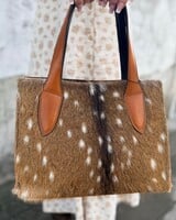 JUAN ANTONIO AXIS HIDE & COGNAC BISON LEATHER BAG