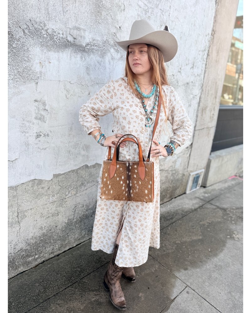 JUAN ANTONIO AXIS HIDE & COGNAC BISON LEATHER BAG