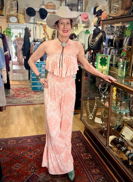 SCULLY RUFFLE TRIM BANDANA JUMPSUIT