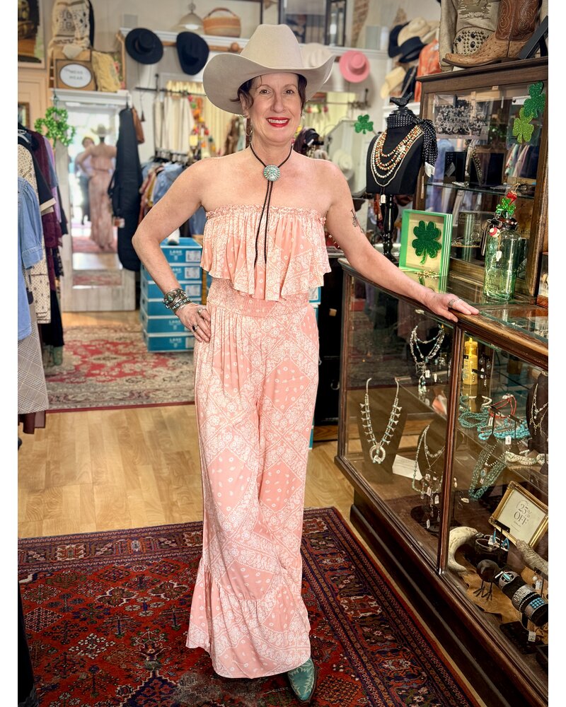 SCULLY RUFFLE TRIM BANDANA JUMPSUIT