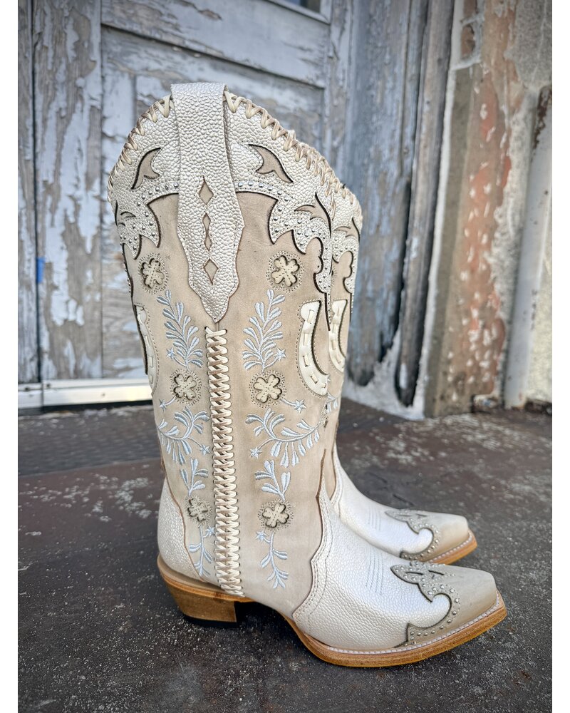 HORSESHOE OVERLAYED EMBROIDERY & STUDS  & HANDWOVEN