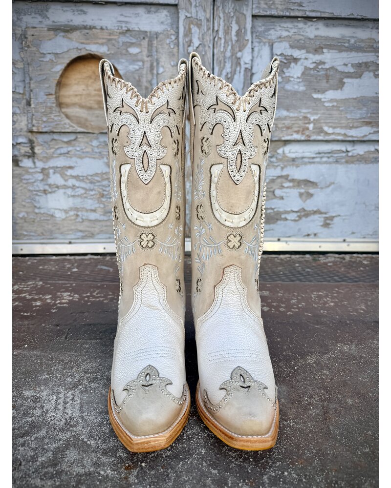 HORSESHOE OVERLAYED EMBROIDERY & STUDS  & HANDWOVEN