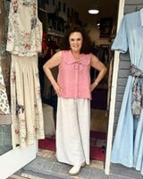 ITALIAN COLLARED LINEN TOP