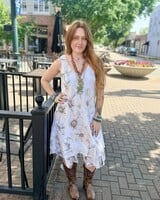 FLORAL LINEN DRESS
