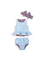 Mud Pie Reversible Swimsuit And Hb 3-6M