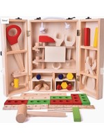 Fun Little Toys 43 PCs Kids Tool Box Wooden Toys Set Kids Tool Kits