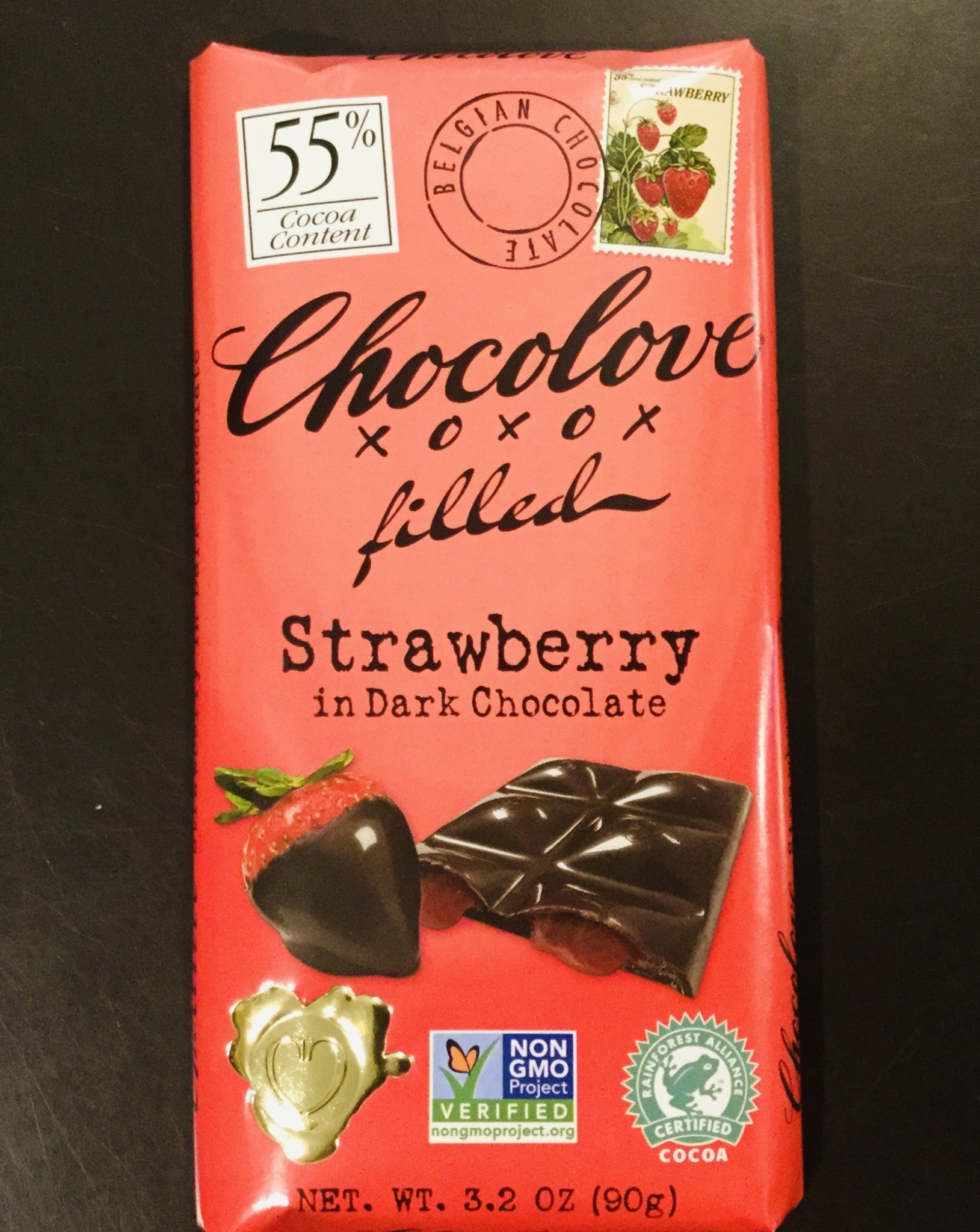Chocolove Strawberry in Dark Chocolate 3.2 oz