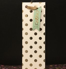 Wine Gift Bag Gold Polka Dot