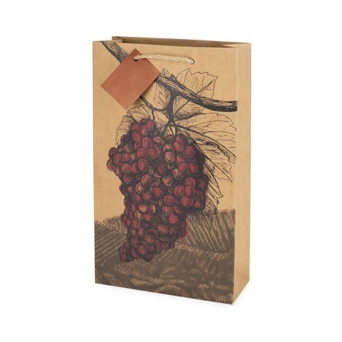 Wine Gift Bag Illustrated Grapes Double Bottle Wine Bag 1.5L