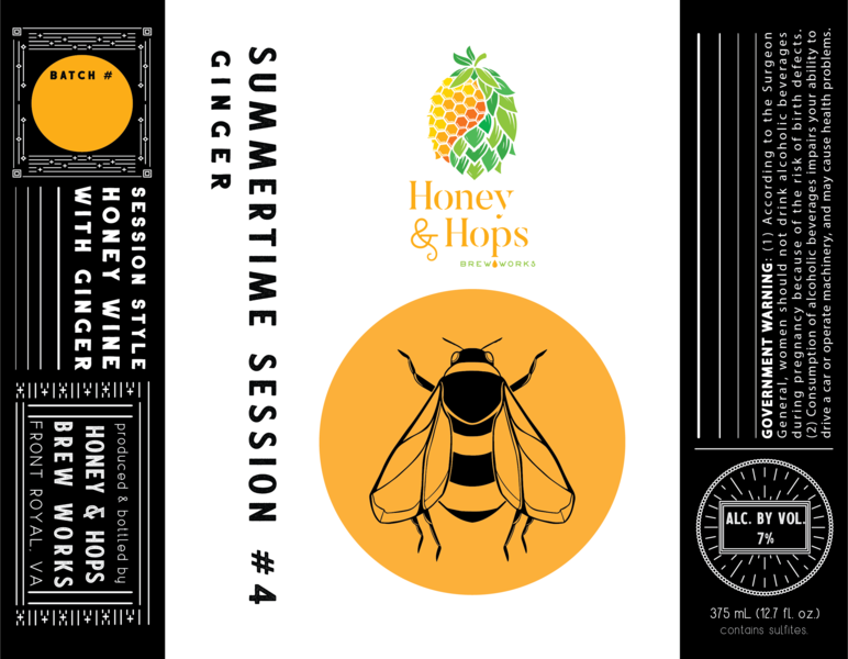 Honey and Hops Summertime Session #4 Ginger Lemon Mead Virginia NV