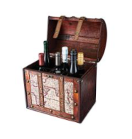 6 Bottle Old World Wooden Wine Box by Twine