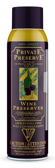 Private Preserve -Inert gas blanket wine preserver