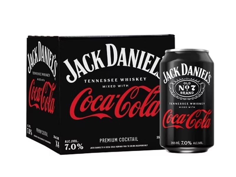 Jack Daniel's Coca Cola Canned Cocktail RTD 12oZ can