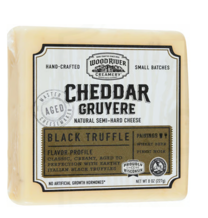 Cheese -  Wood River Creamery Black Truffle Cheddar Gruyere Cheese
