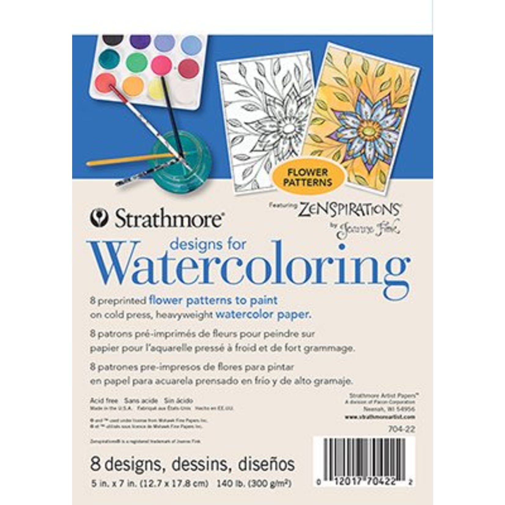 Strathmore Artist Papers 5" x 7" Flowers Designs for Watercoloring 8 Design Pad