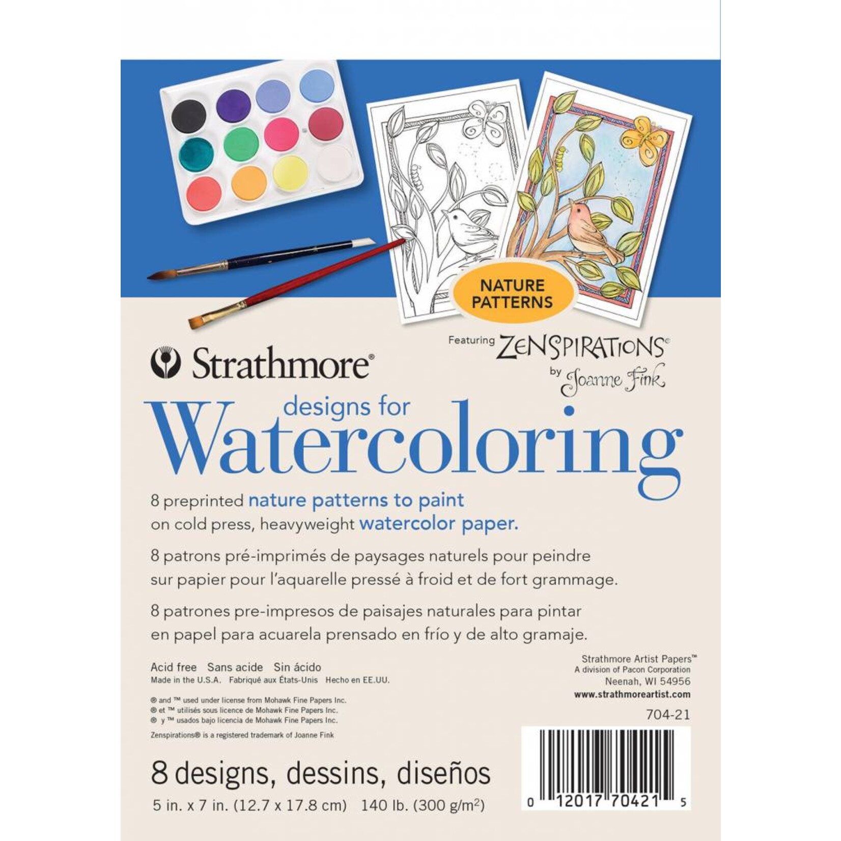 Strathmore Artist Papers 5" x 7" Nature Designs for Watercoloring 8 Design Pad