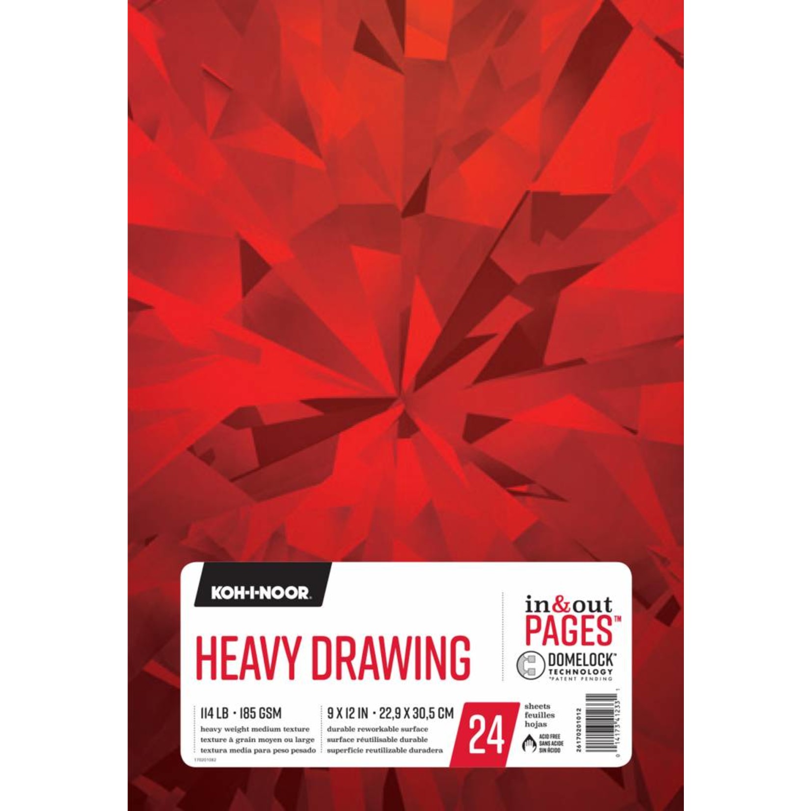 Koh-i-Noor 9" x 12" 114 lb. (185 gsm) Heavy Drawing (In & Out Pages) 24 Sheet Dual Loop Wire Bound Pad