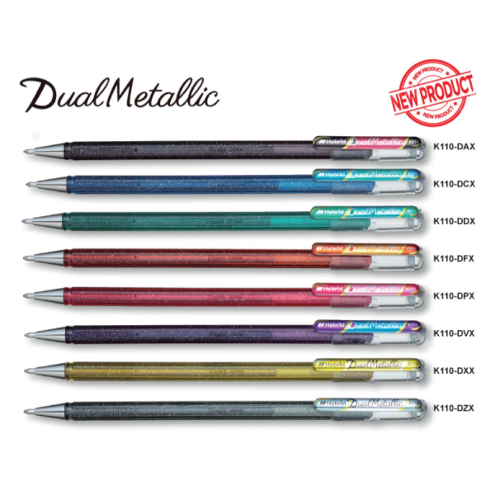 PENTEL PENTEL HYBRID DUAL PEN K110 METALLIC PINK