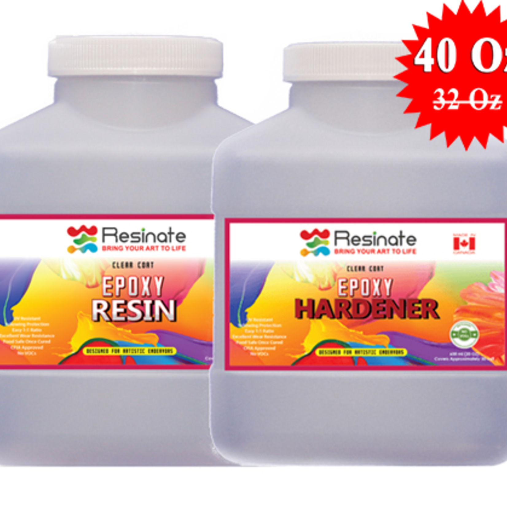 RESINATE RESINATE CLEAR EPOXY RESIN & HARDENER 40oz (net price)