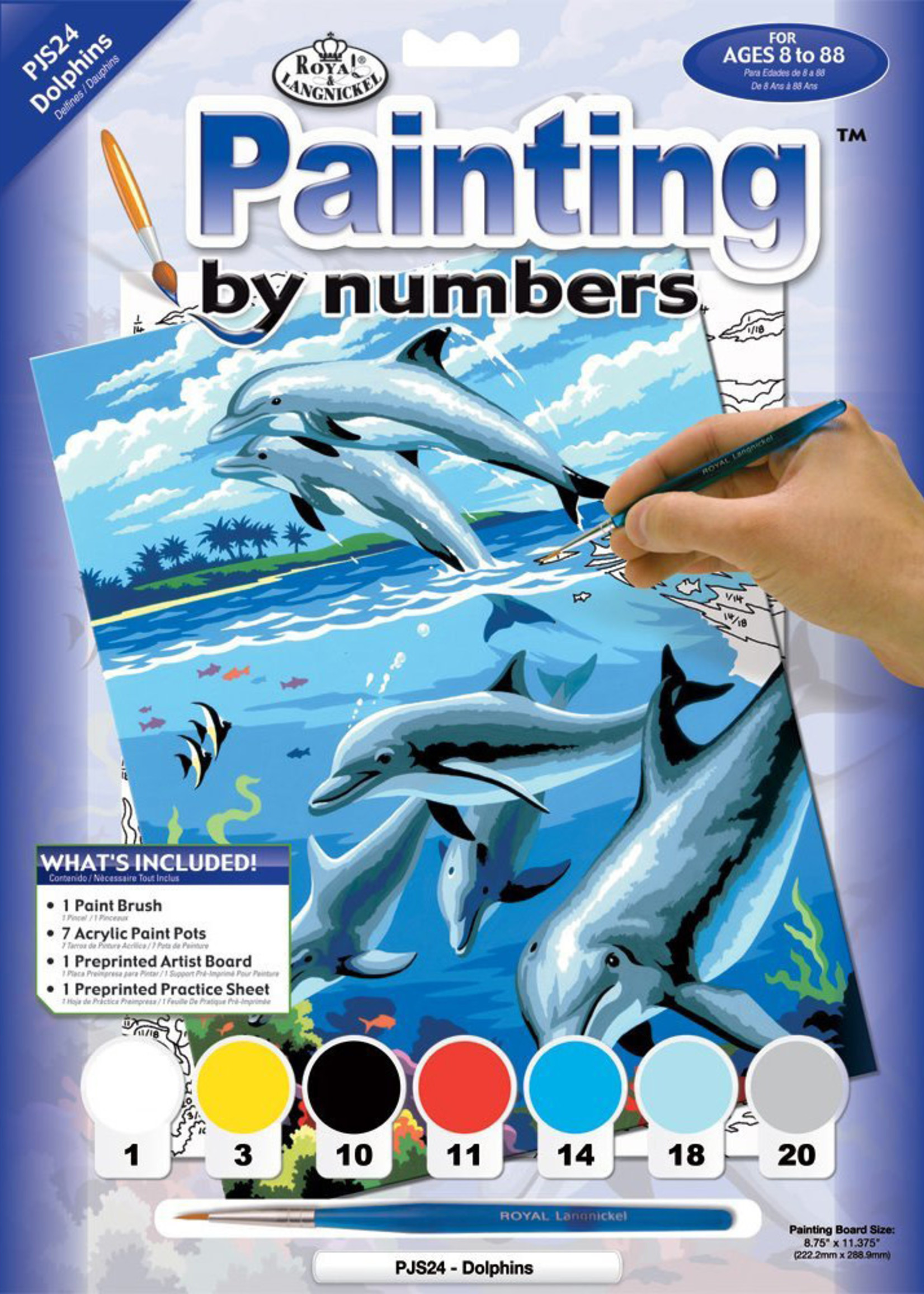 ROYAL & LANGNICKEL ROYAL & LANGNICKEL PAINT BY NUMBER SMALL DOLPHINS